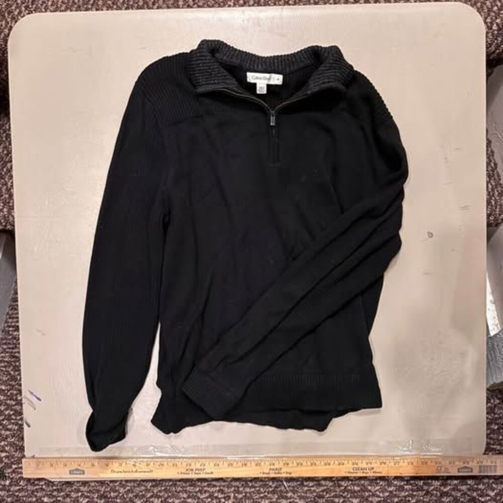 Calvin Klein Black 1/4 Zip Sweater Size Large